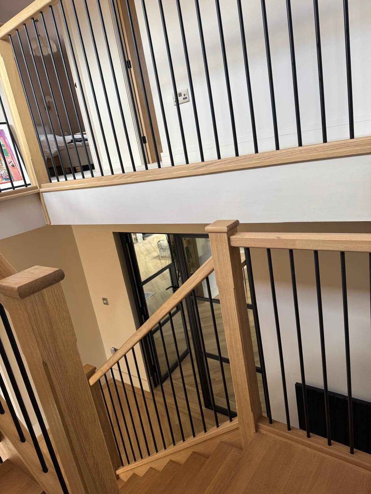 Custom-built wooden staircase tailored to a residential property's interior