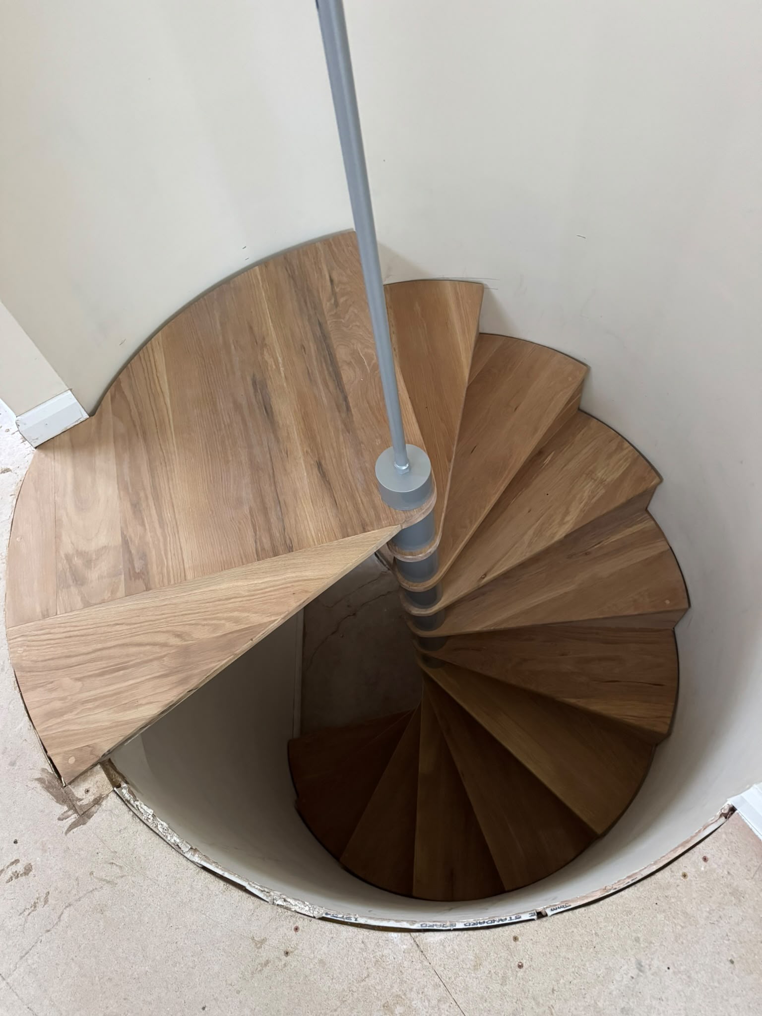 Installation of spiral stairs