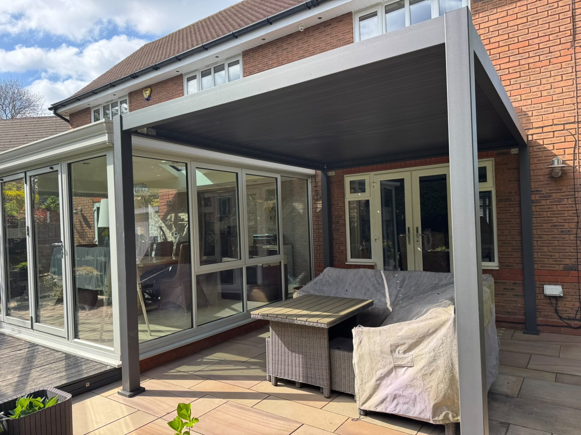 Wooden patio covering